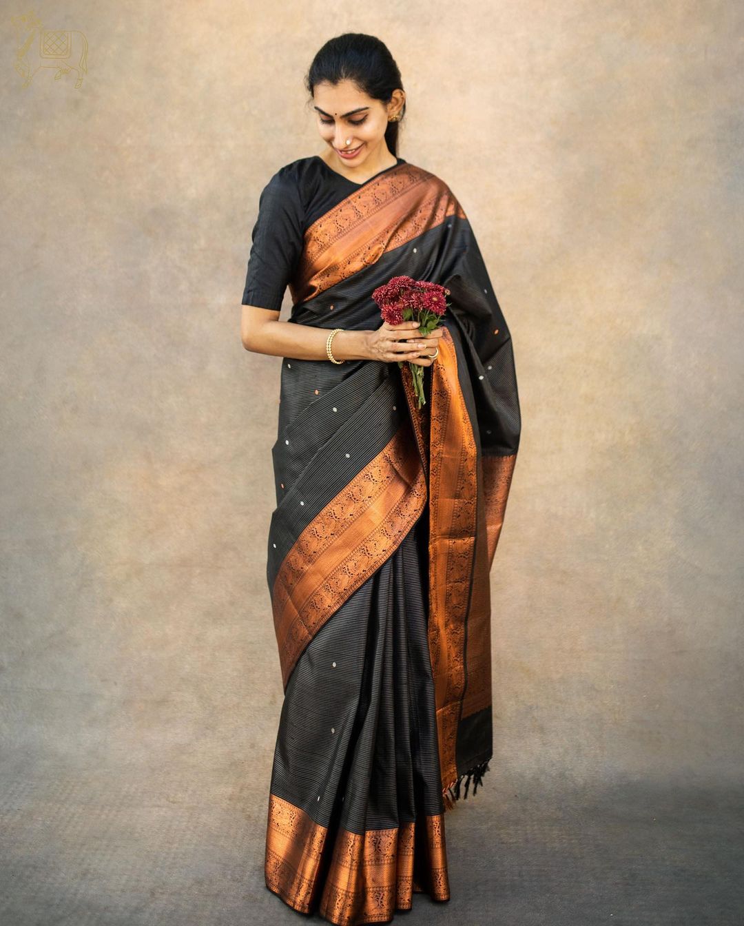 Wonderful Black Soft Silk Saree With Impressive Blouse Piece