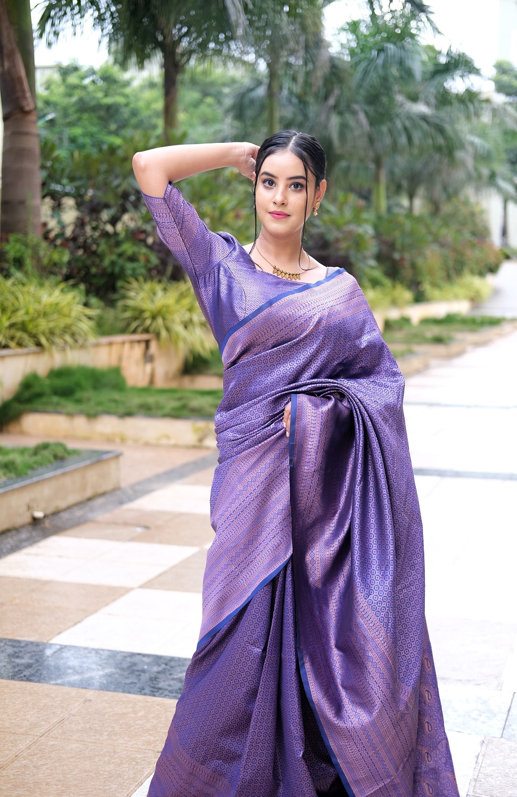 Tremendous Blue Soft Silk Saree With Supernal Blouse Piece