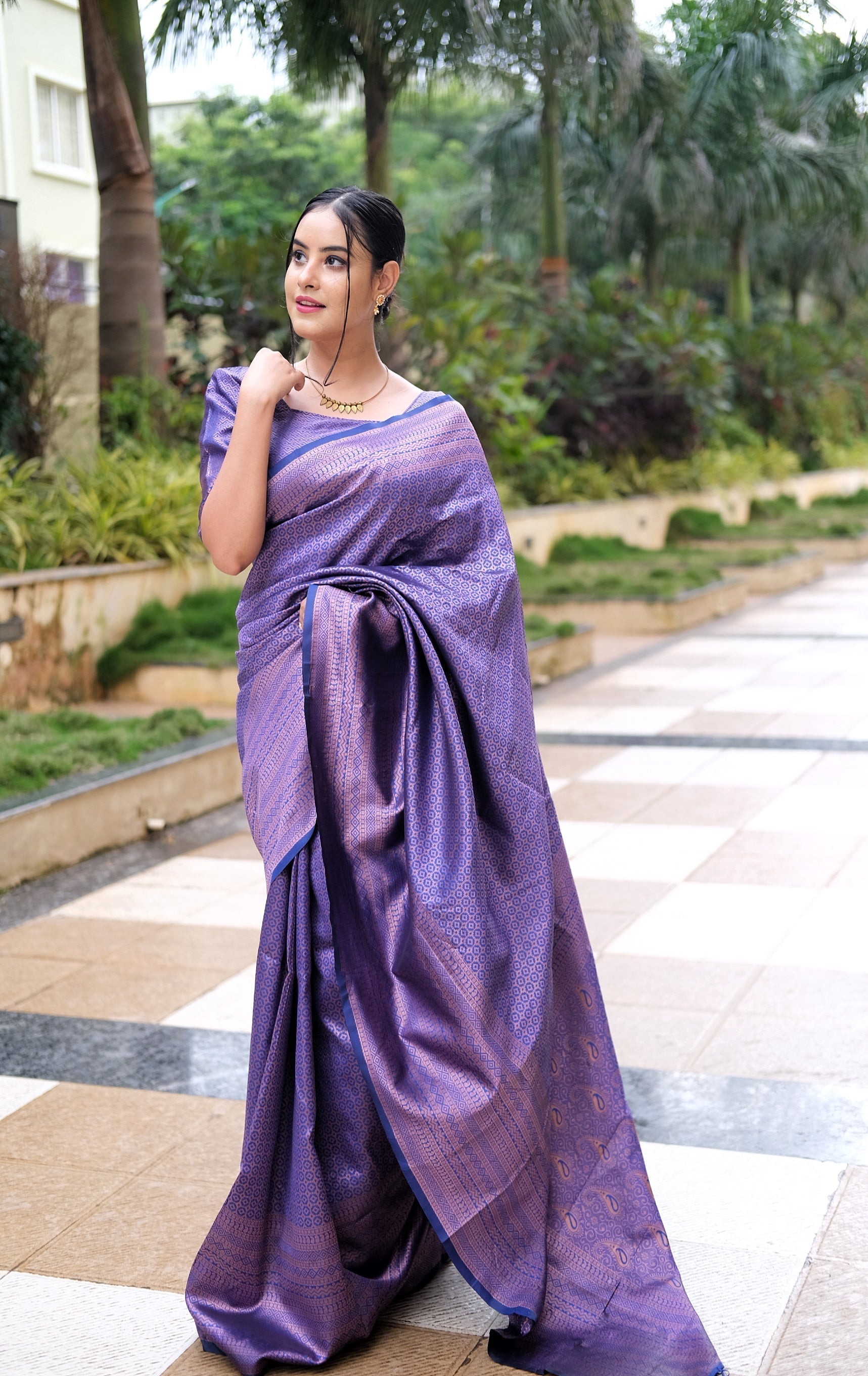 Tremendous Blue Soft Silk Saree With Supernal Blouse Piece