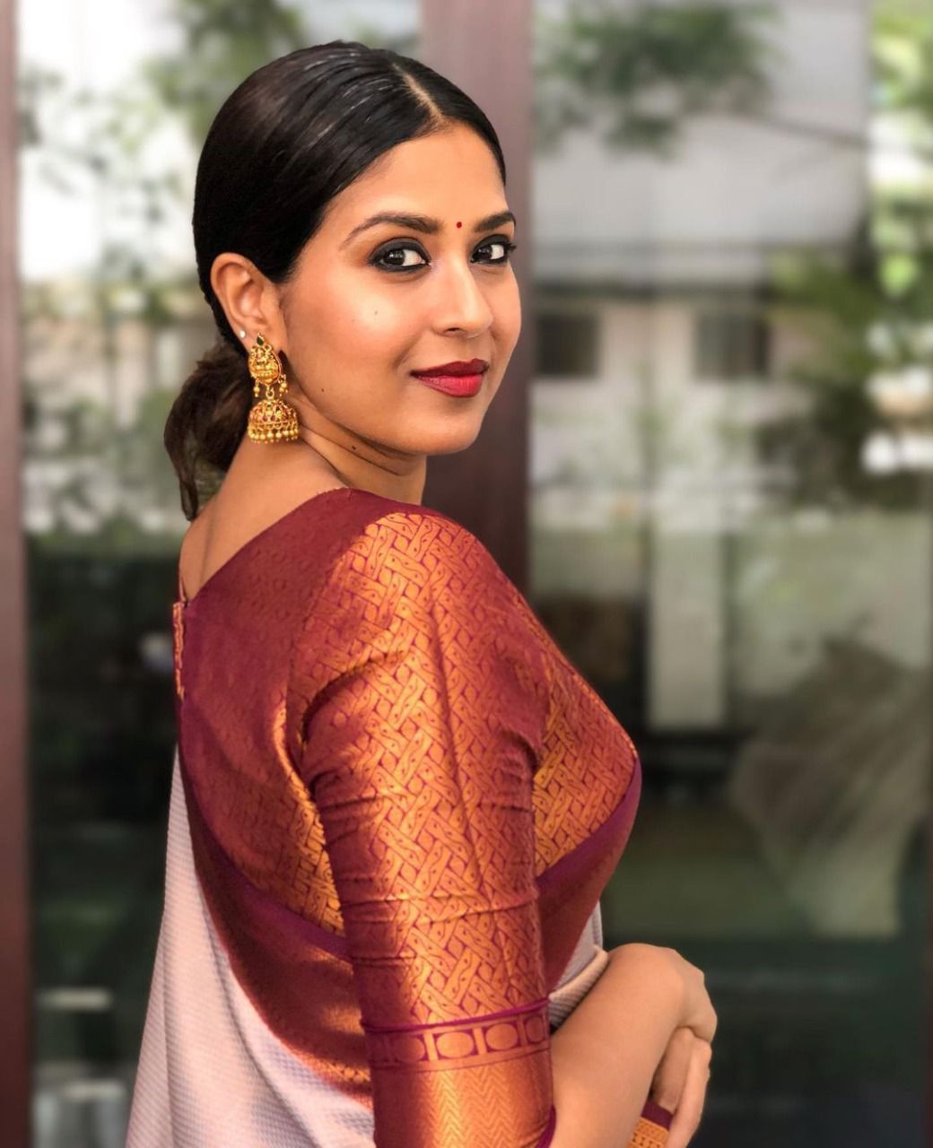 Captivating Beige Soft Silk Saree With Unique Blouse Piece