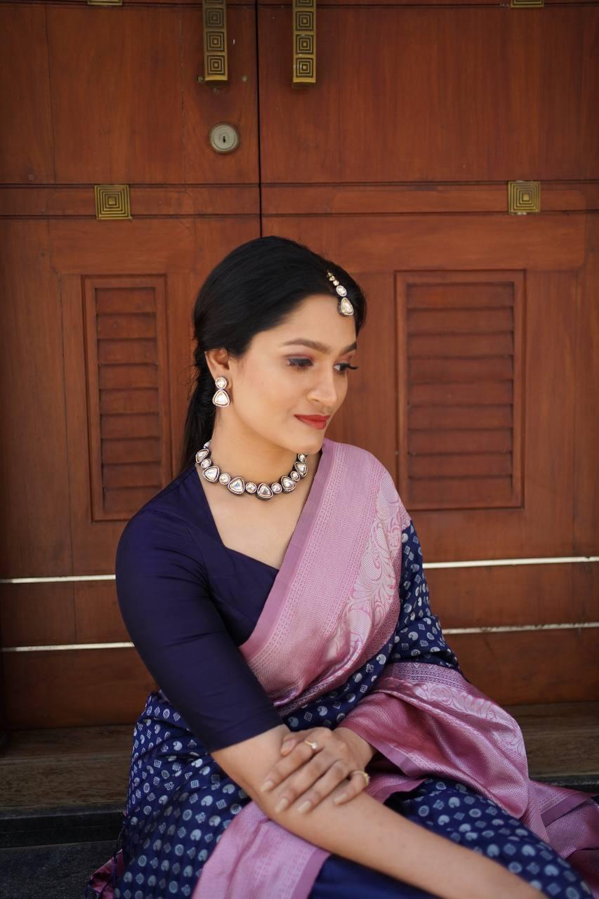 Wonderous Blue Soft Silk Saree With Amazing Blouse Piece