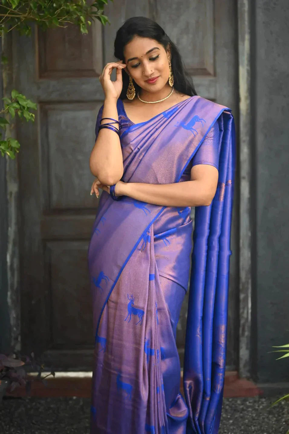 Susurrous Royal Blue Soft Silk Saree With Unique Blouse Piece