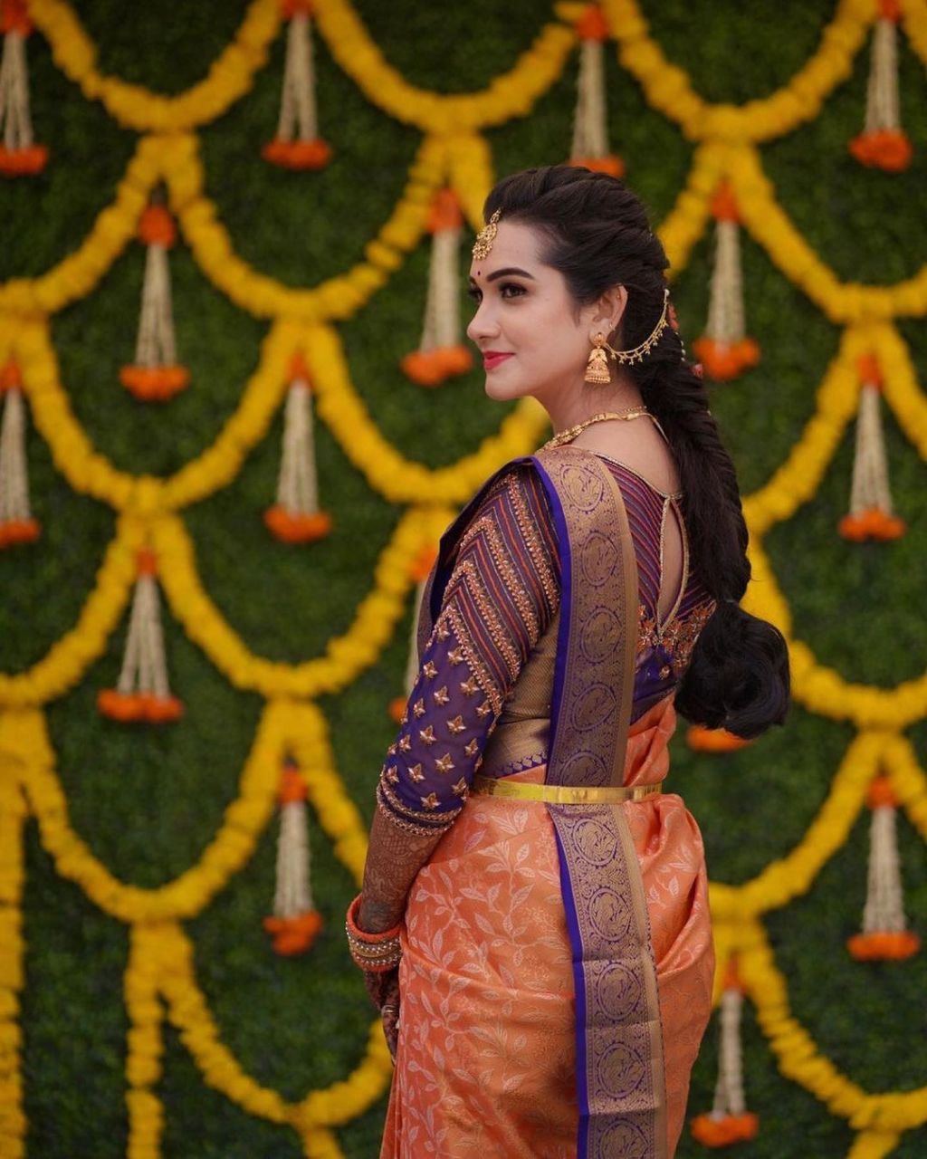 Captivating Peach Soft Silk Saree With Charismatic Blouse Piece