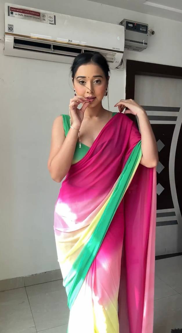 Sensational 1-Minute Ready To Wear Multicolour Georgette Saree