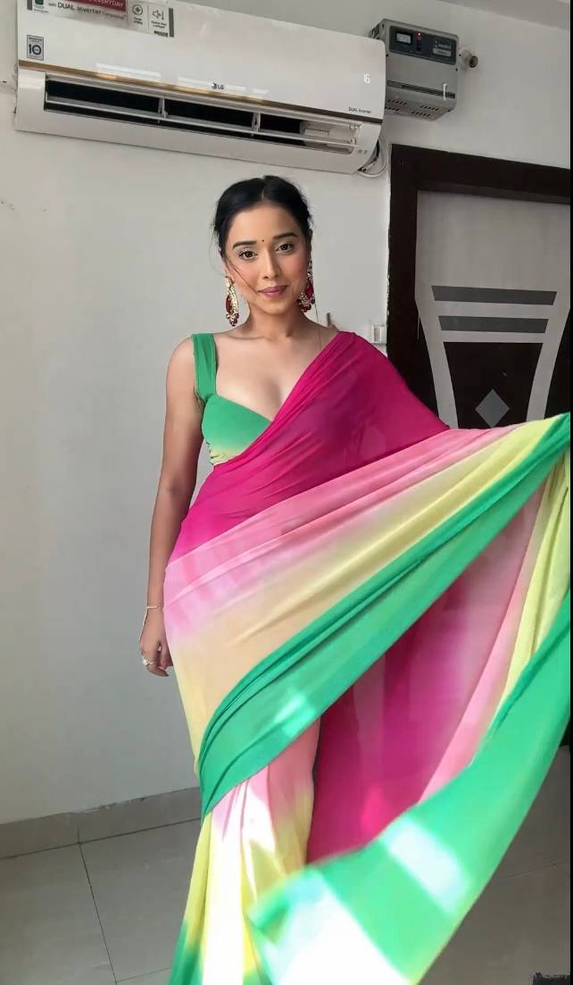 Sensational 1-Minute Ready To Wear Multicolour Georgette Saree