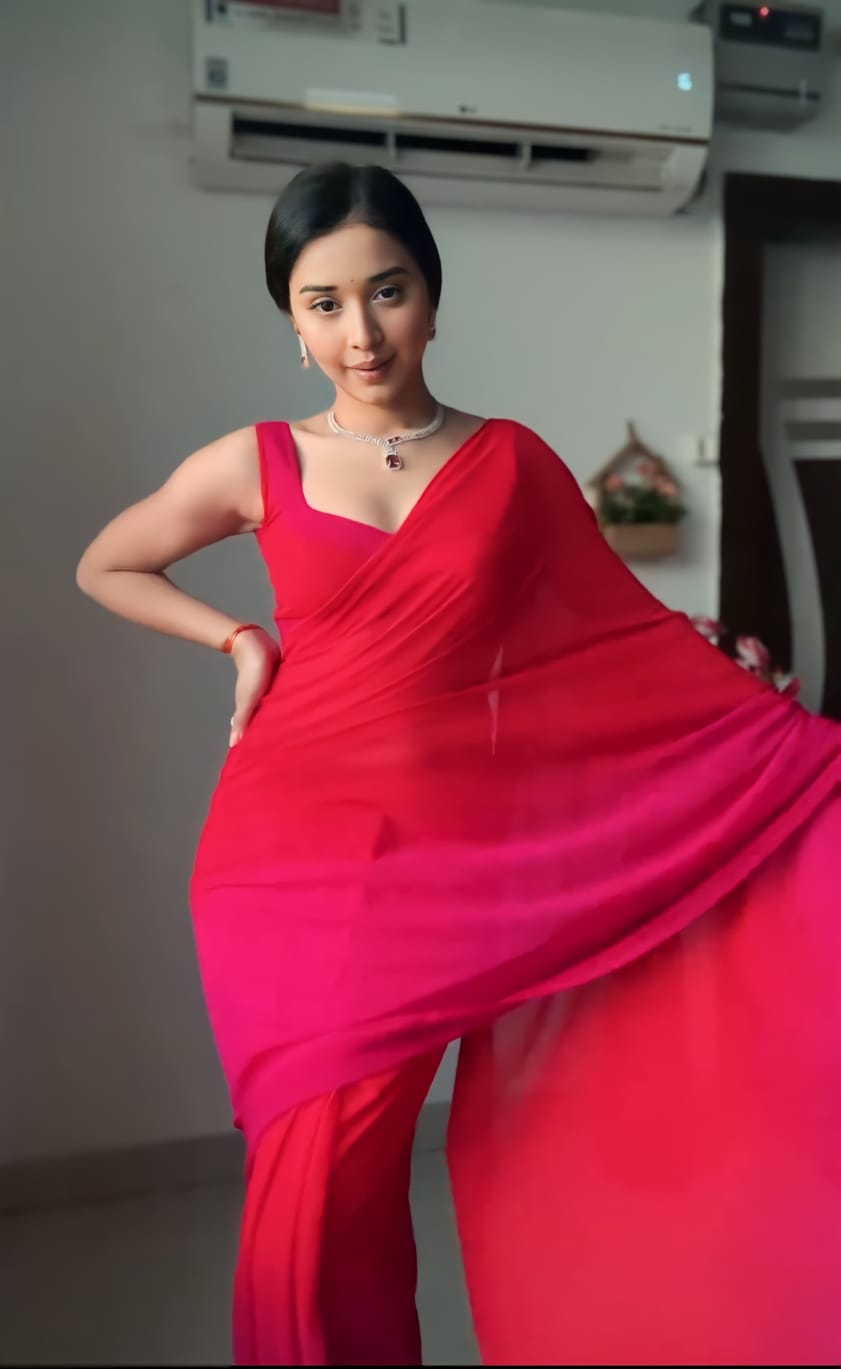 Graceful 1-Minute Ready To Wear Multicolor Georgette Saree