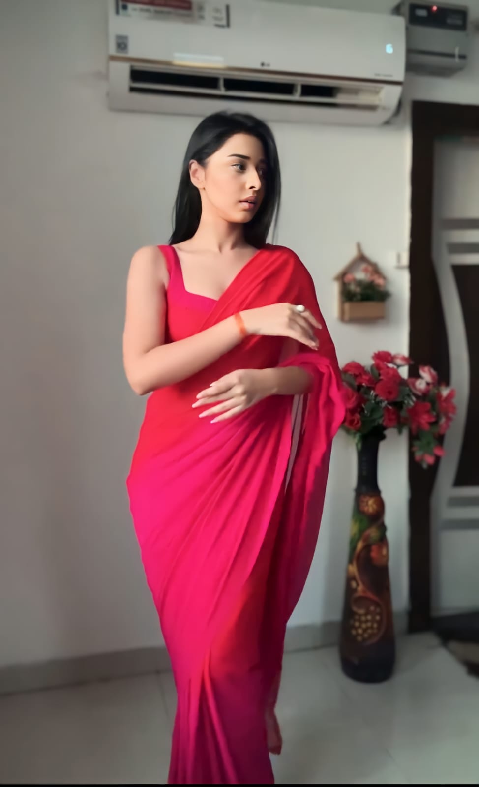 Graceful 1-Minute Ready To Wear Multicolor Georgette Saree