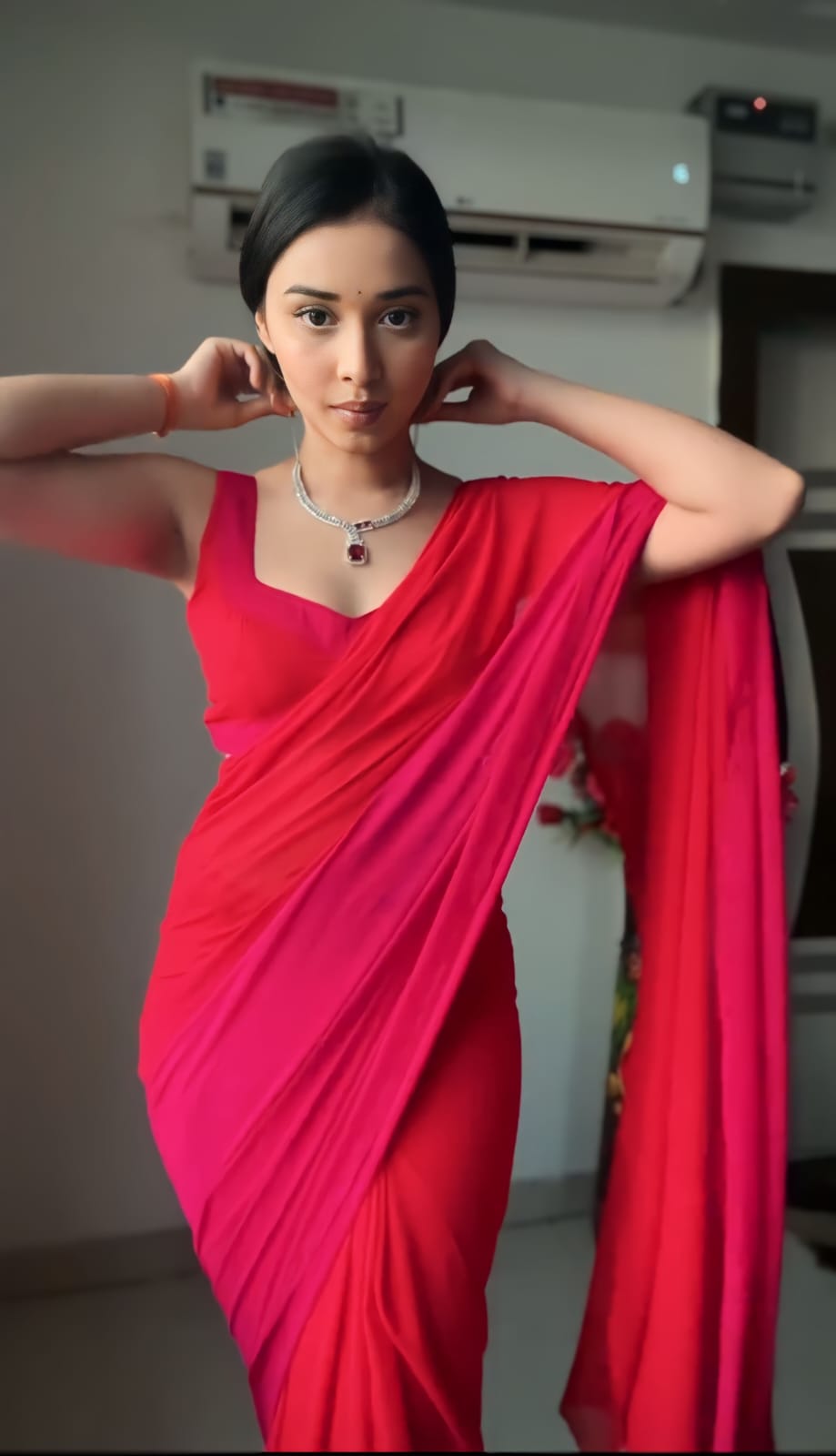 Graceful 1-Minute Ready To Wear Multicolor Georgette Saree