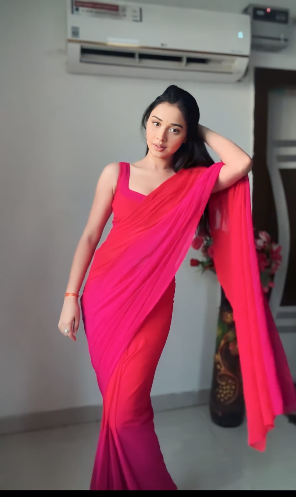 Graceful 1-Minute Ready To Wear Multicolor Georgette Saree