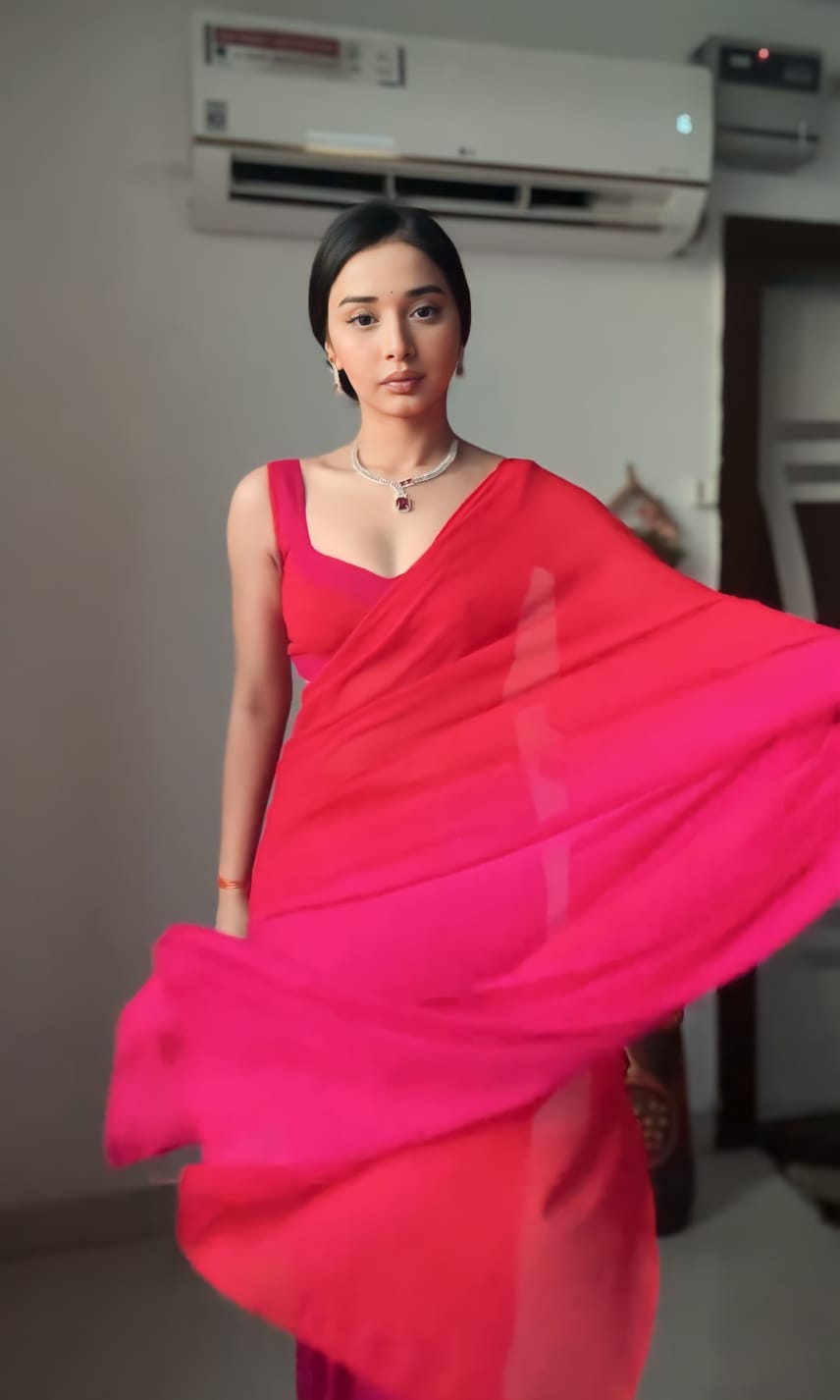 Graceful 1-Minute Ready To Wear Multicolor Georgette Saree