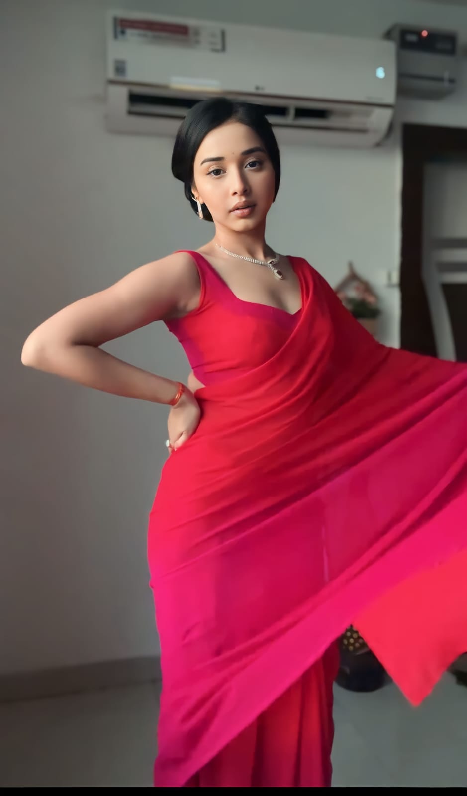 Graceful 1-Minute Ready To Wear Multicolor Georgette Saree