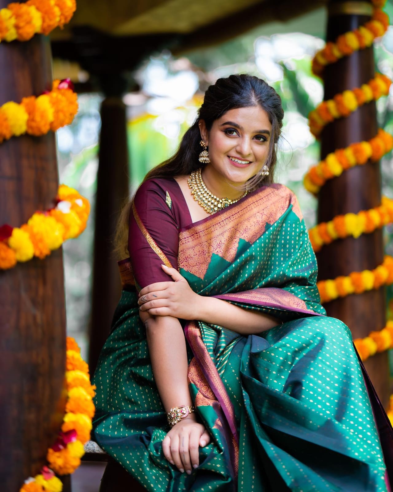 Sparkling Green Soft Silk Saree With Captivating Blouse Piece