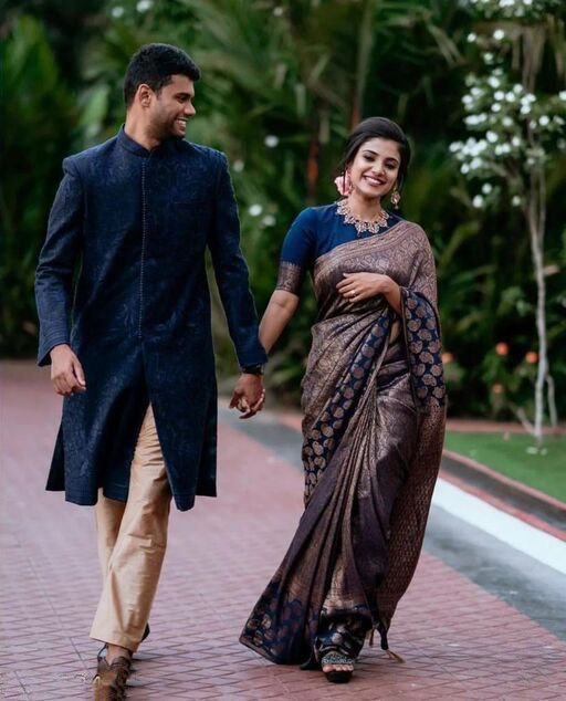 Virtuously Blue Soft Silk Saree With Splendorously Blouse Piece